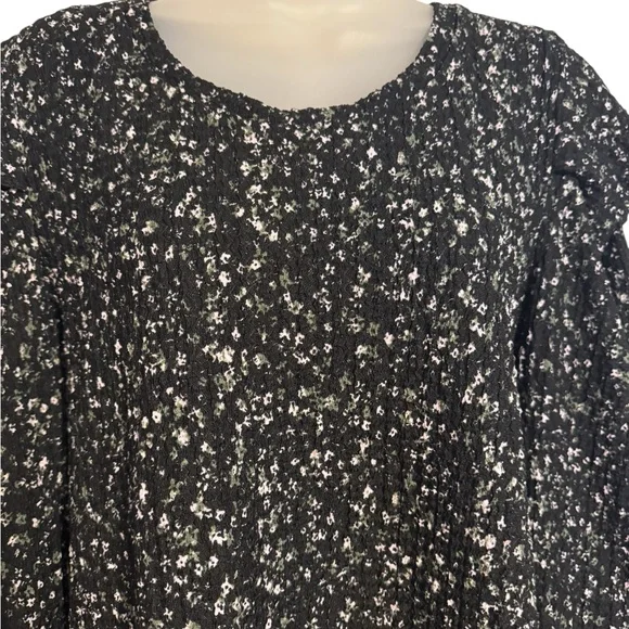 LOFT  SHADES of GREENS SUBTLE PRINT TOP w/SLEEVE DETAIL   LARGE   #4 - Picture 2 of 9